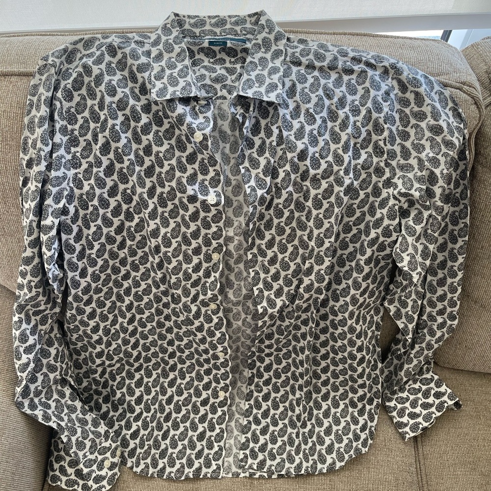 Perry Ellis Monochrome Paisley Shirt